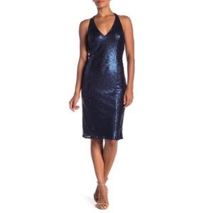 NWOT JAY GODFREY V-Neck Cutout Sequin Midi Dress